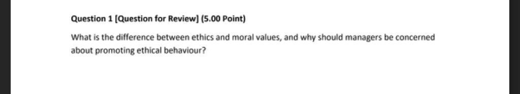 Question 1 (Question for Review] (5.00 Point)