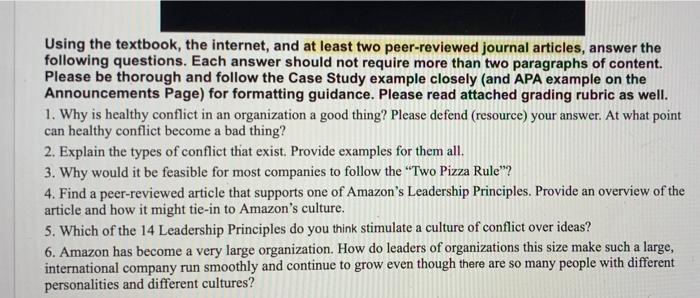 Using the textbook, the internet, and at least