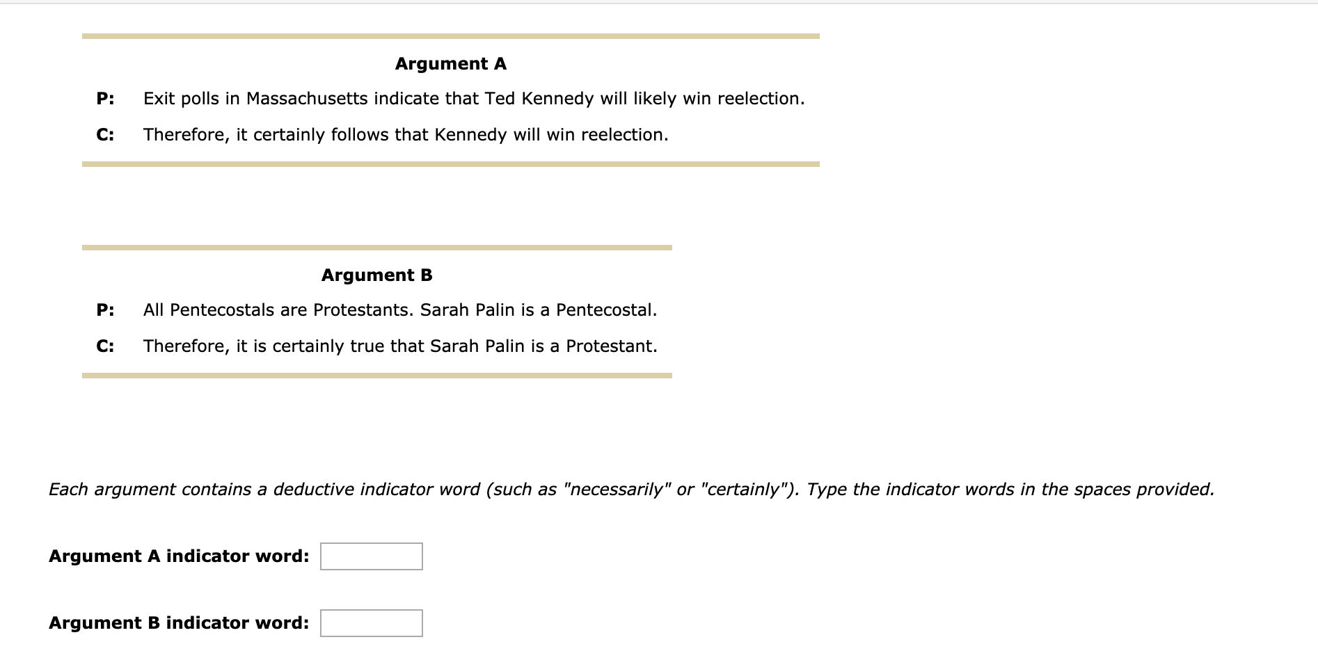 Argument A P: Exit polls in Massachusetts