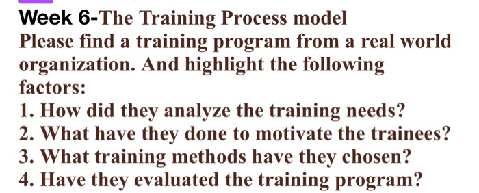Week 6-The Training Process model Please find a