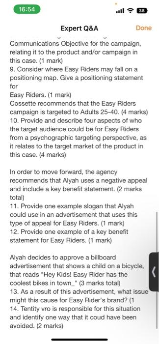 Expert Q\&A PART 1: Short Answer (20 marks total)