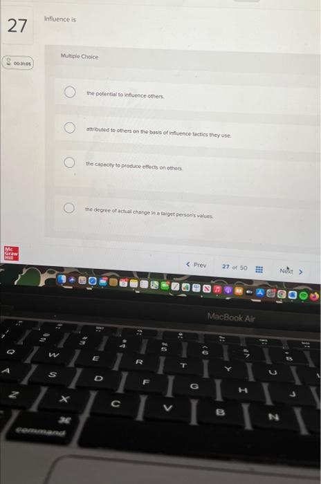 Influence is 27 Multiple Choice 00:31:05 the