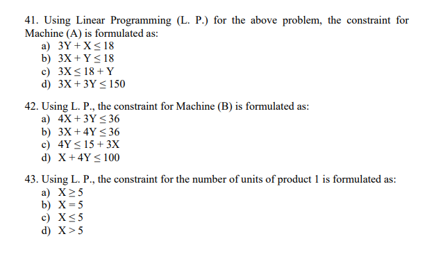 V. Use the following information to answer