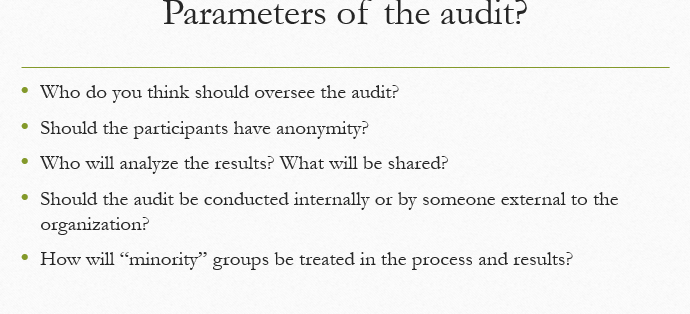 What parameters would you provide to people who