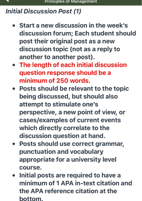 Description CUSTOMER Discussion Question: