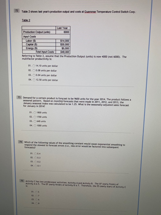 39 Activity F has one predecessor activity: