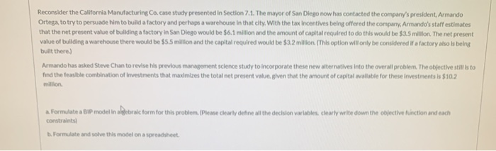 Reconsider the California Manufacturing Co.case