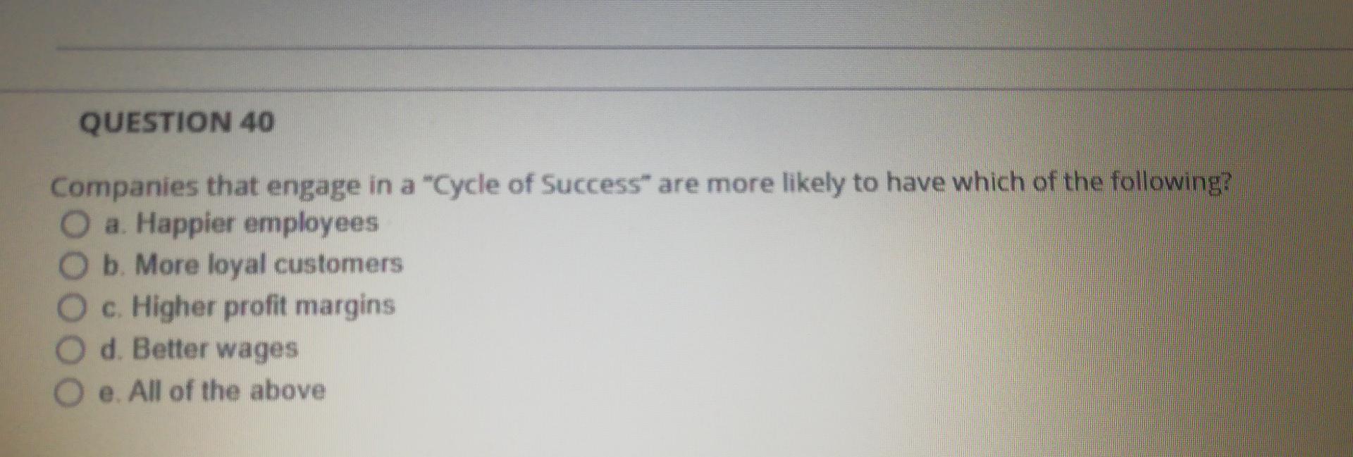 The subject is (Service Marketing) QUESTION 40