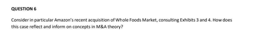 QUESTION 6 Consider in particular Amazon's recent