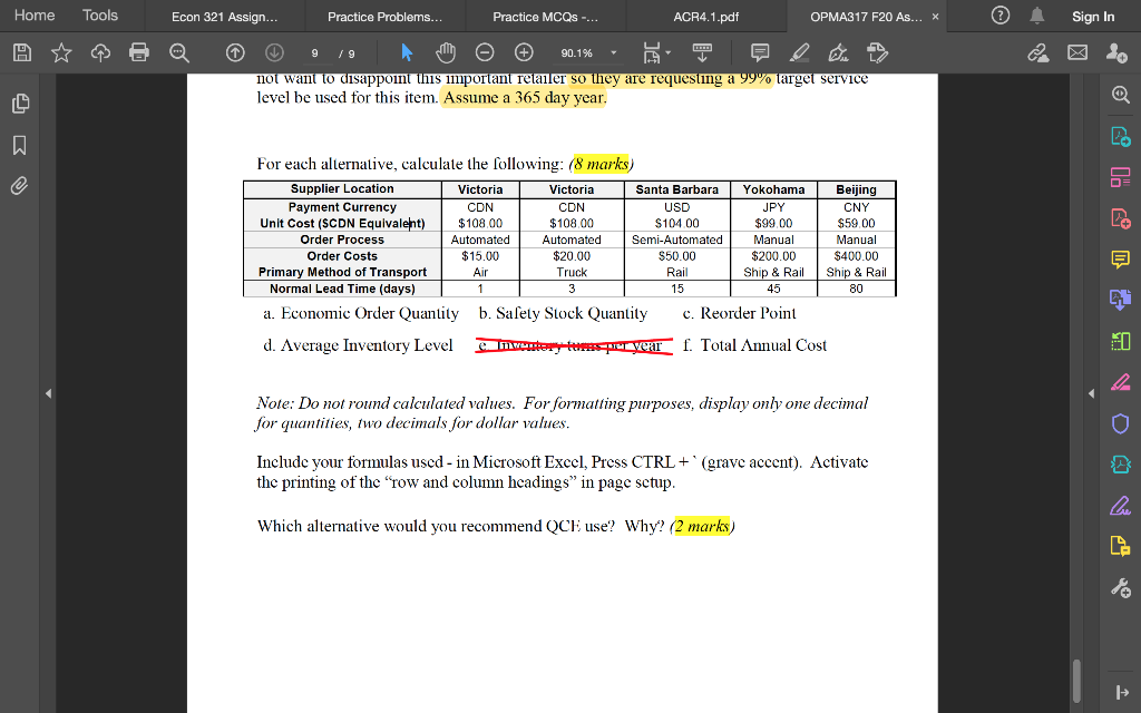 Home Tools Econ 321 Assign... Practice