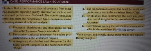 Questions 1-5 CASE: PERFORMANCE LAWN EQUIPMENT