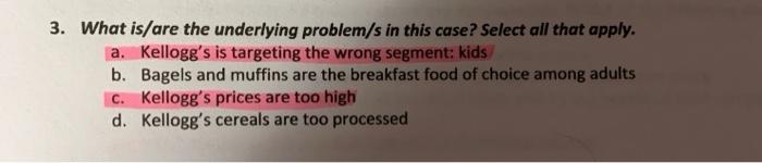 3. What is/are the underlying problem/s in this