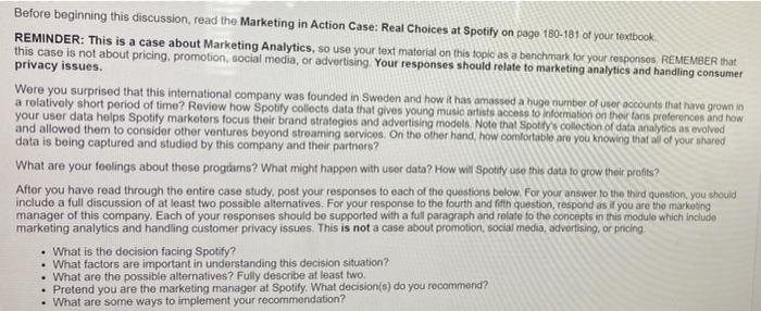 Before beginning this discussion, read the