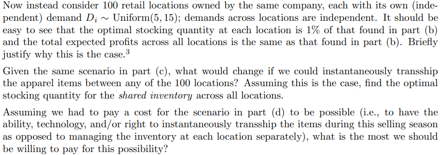 No need to answer part C, Part B is a demand with