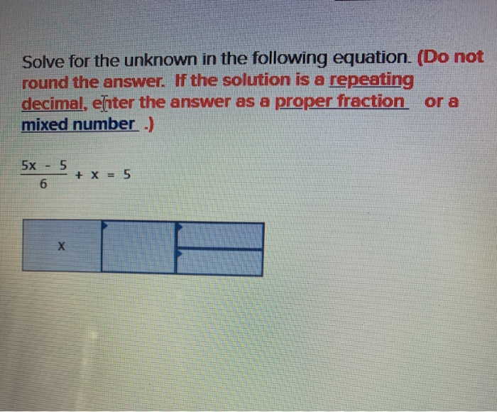 Solve for the unknown in the following equation.