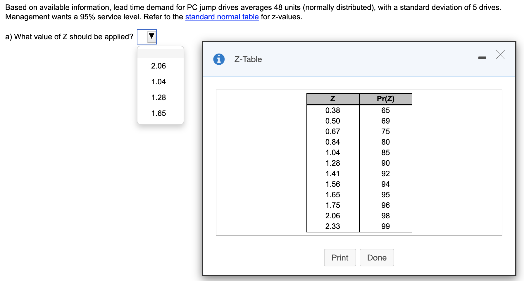 Based on available information, lead time demand