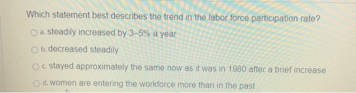 Which statement best describes the trend in the