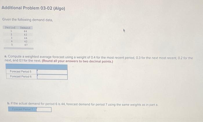 Additional Problem 03-02 (Algo) Given the