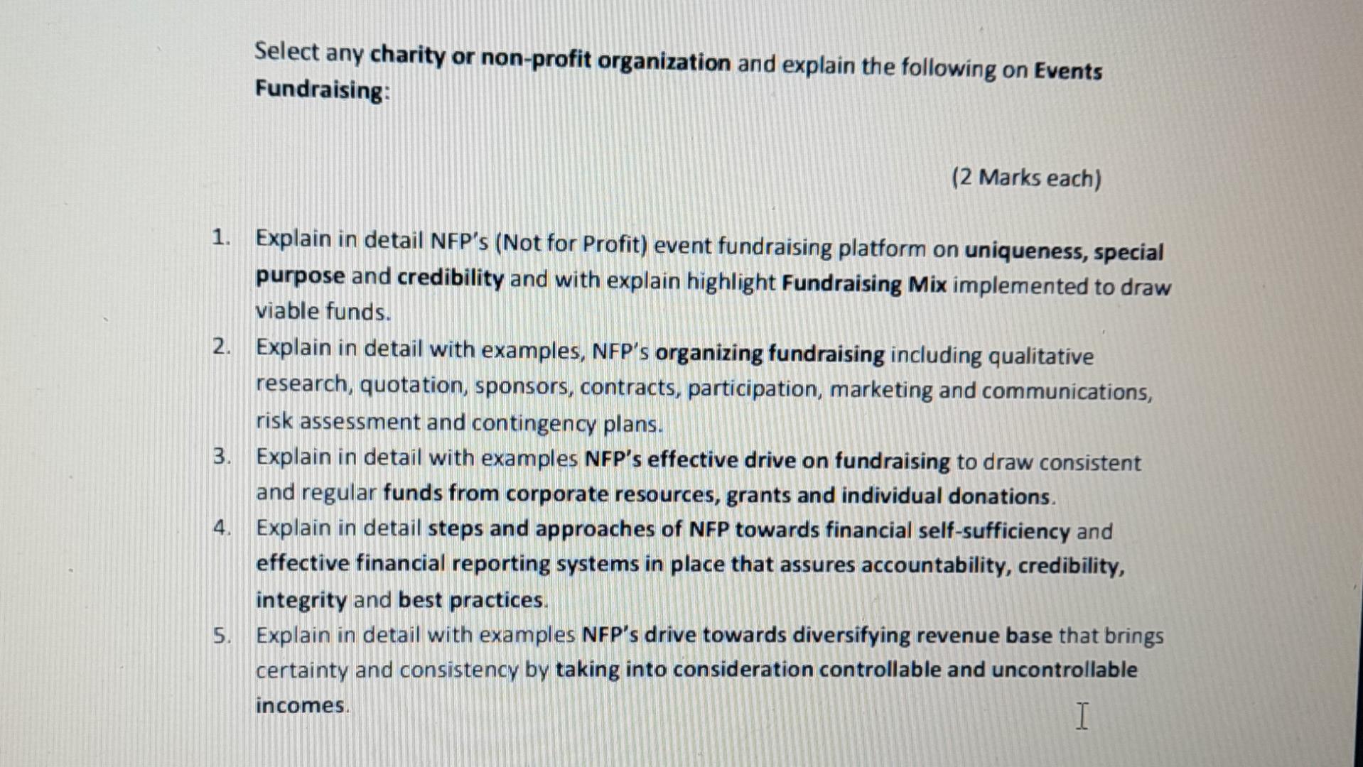 Select any charity or non-profit organization and