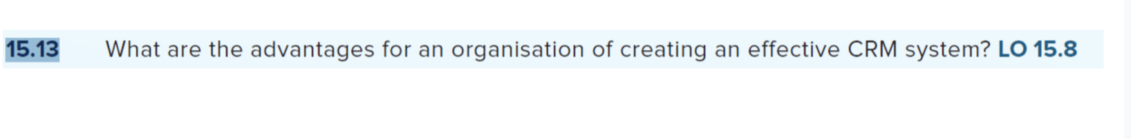 15.13 What are the advantages for an organisation