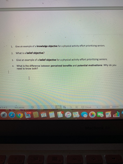 1. Give an example of a knowledge objective for a