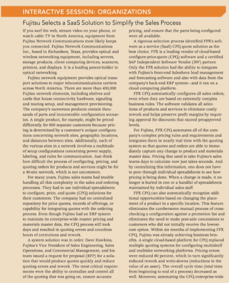 INTERACTIVE SESSION: ORGANIZATIONS Fujitsu