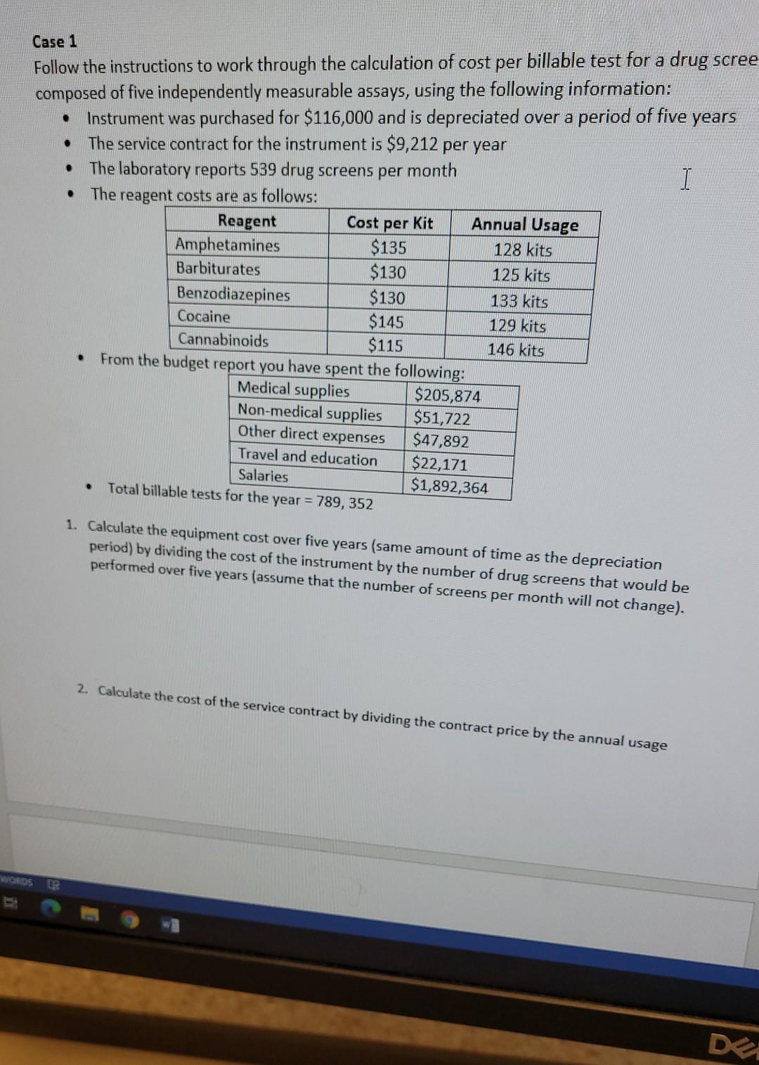 . . . . Case 1 Follow the instructions to work