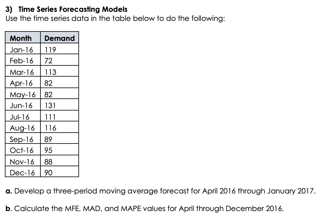 3) Time Series Forecasting Models Use the time