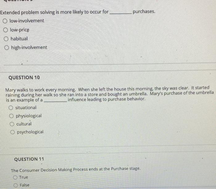 purchases. Extended problem solving is more