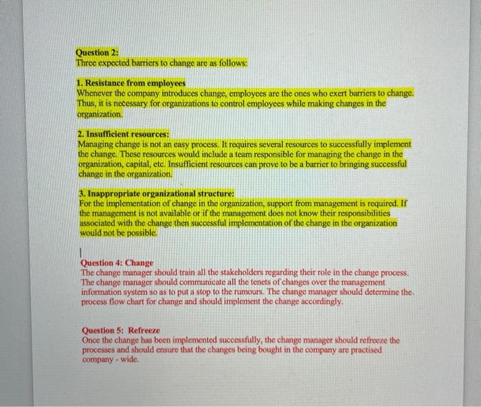 Need more explanation and why for Question 2,