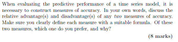 When evaluating the predictive performance of a