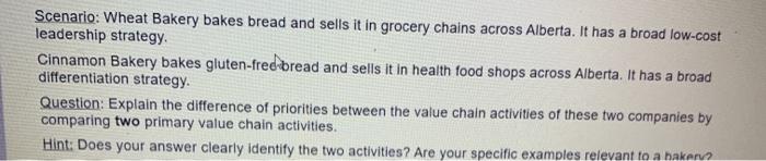 Scenario: Wheat Bakery bakes bread and sells it