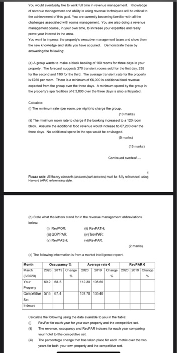 You would eventually like to work full time in