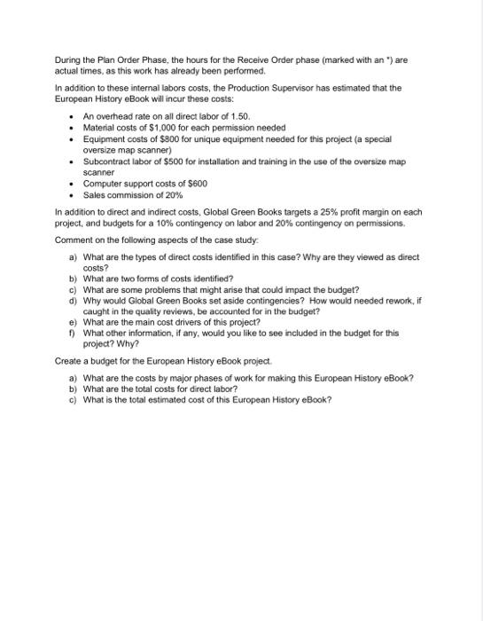 Mini-Case Study: Cost Estimation at Global Green