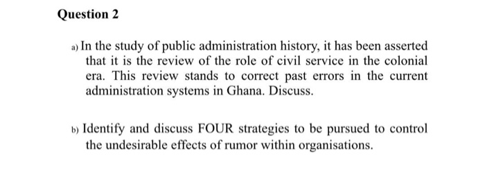 Question 3 a) Discuss the main criticism