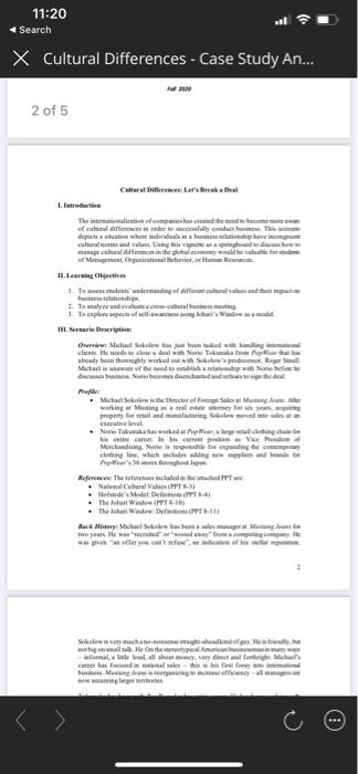 Description Students are expected to analyze a