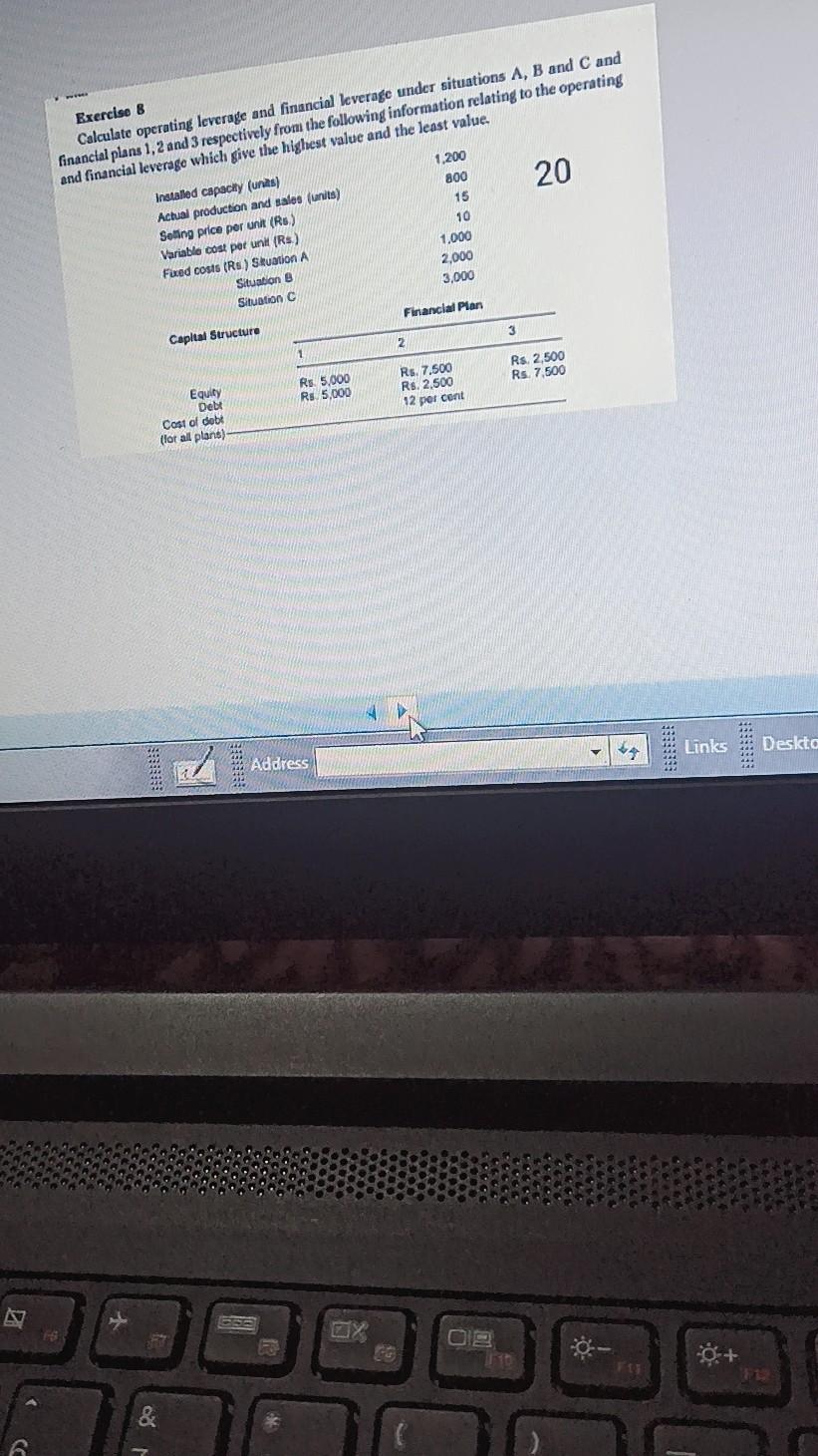 Exercise 8 Calculate operating leverage and
