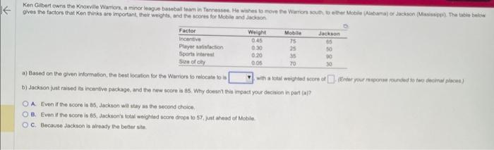 4 a) Based on the given information, the test