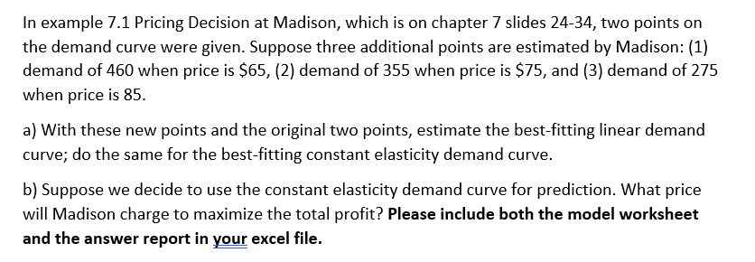 Please show excel formula and solver analysis.