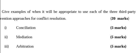 Give examples of when it will be appropriate to