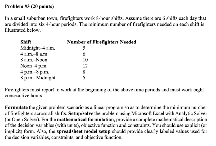 Problem #3 (20 points) In a small suburban town,