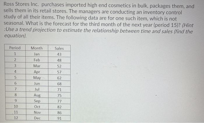 Ross Stores Inc. purchases imported high end