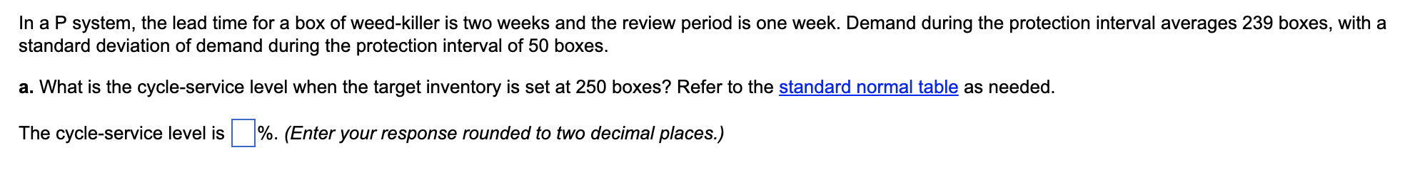 In a P system, the lead time for a box of