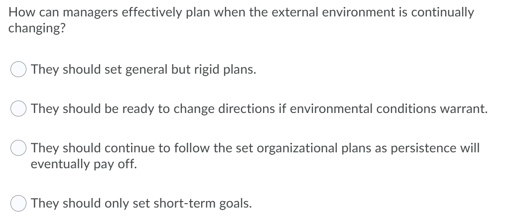How can managers effectively plan when the