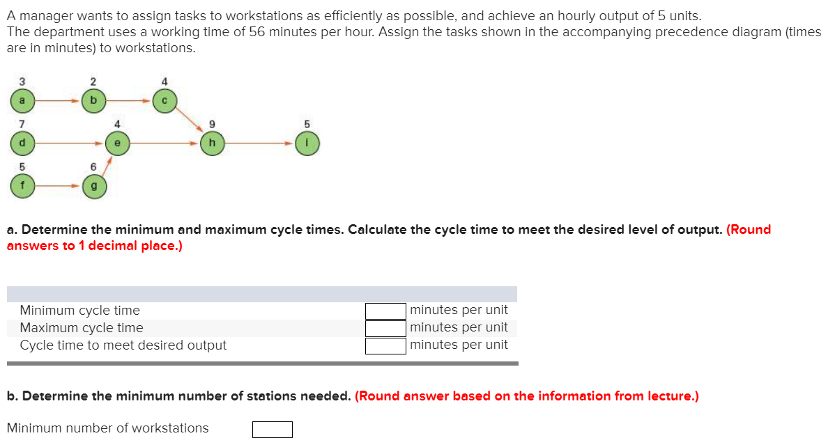 A manager wants to assign tasks to workstations