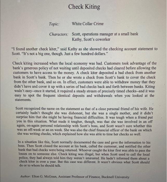 what are 3 ethical issues from this case? Check