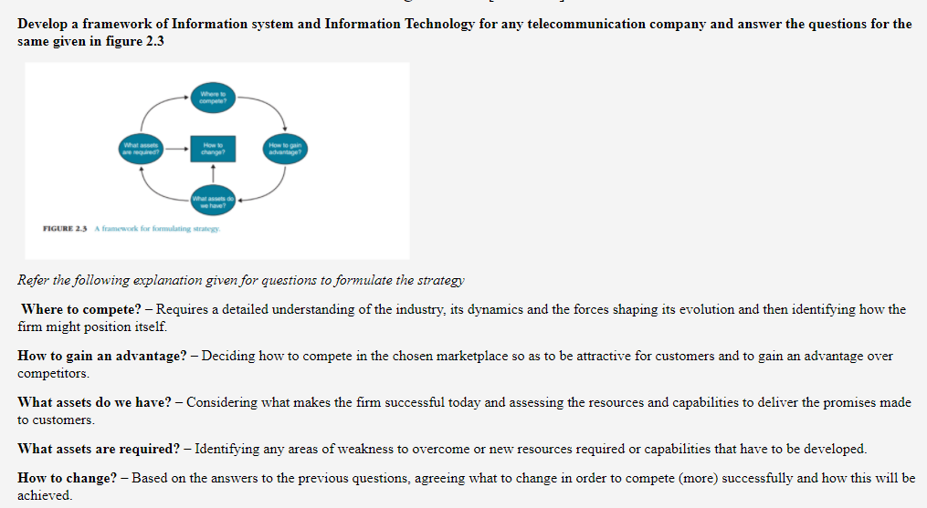 Develop a framework of Information system and
