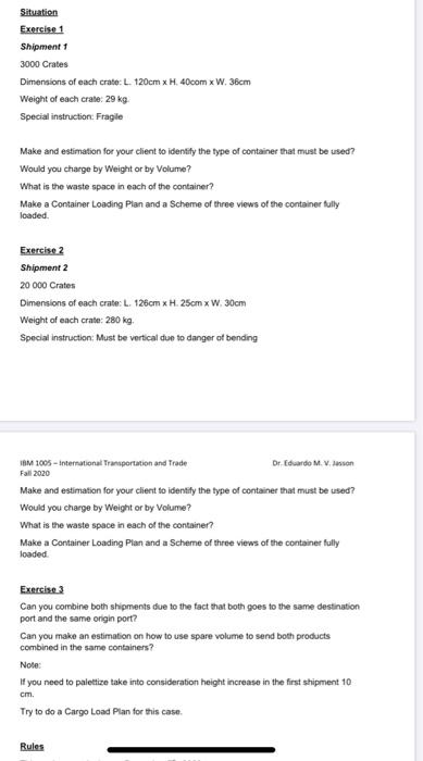 Assignment ? Ocean. Care. Loading Planning The