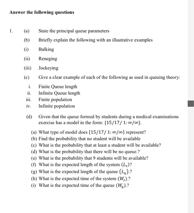 Answer the following questions (b) (i) (ii) (iii)