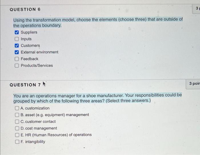 QUESTION 6 3 Using the transformation model,